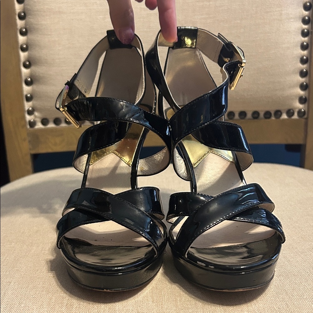 Michael Kors Black Patent Leather Heels, Size 7.5
